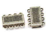 Brazil bracelet clasp 4 strands 22x17mm Antique silver tone alloy magnetic clasp MCL 1080