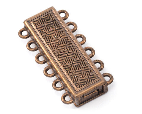 Brazil bracelet clasp 6 strands 33x17mm copper tone alloy magnetic clasp MCL 1080
