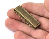 Brazil bracelet clasp 8 strands 44x17mm Antique yellow alloy magnetic clasp MCL 1080
