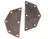 Semi octagonal 32x16mm Thickness 0.8mm 6 hole copper plated brass stamping blanks 1983-250