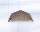 Semi octagonal 25x12.5mm 0.8mm Thickness 2 hole Copper plated brass stamping blanks 1982-150