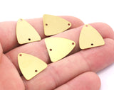 Raw brass triangle tag 16x18mm 2 hole connector charms ,findings 942RM2-80