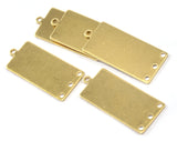 Rectangle with loop 33x14mm 3 hole pendant charms Raw brass 2275-300