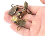 Suspenders clips clasp Antique yellow tone Alloy pacifier clip clasp findings  37x33mm 2285