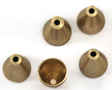 cord end beads Raw Brass Cone 9x8mm (hole 1.7mm and  7mm) decorative , hanging metal beads ENC7 2228