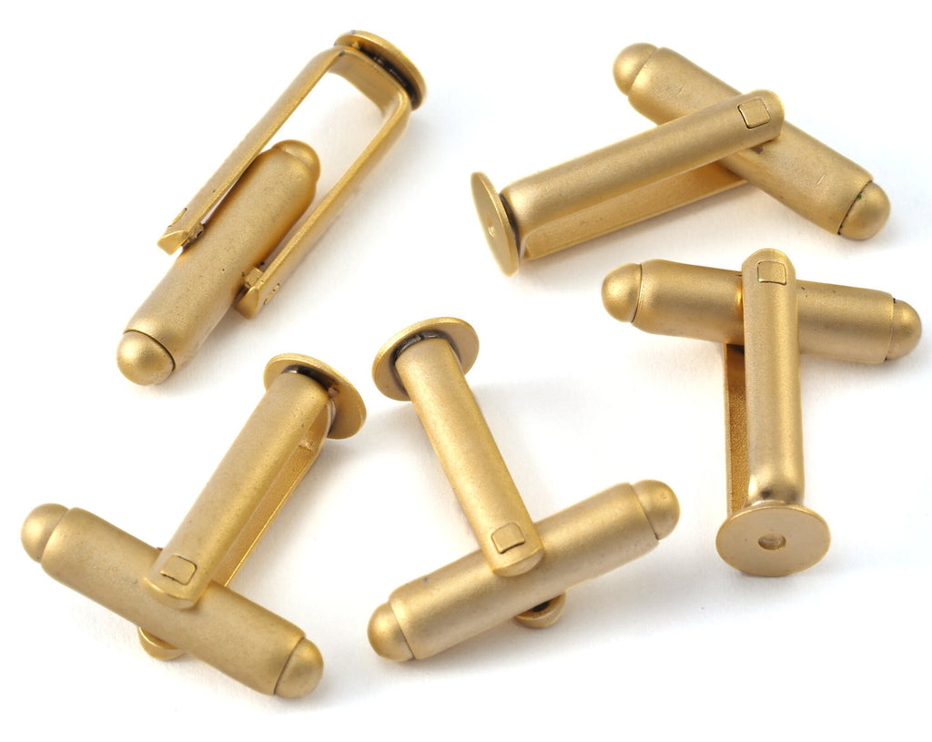 Cufflink blank, Gold plated brass (Mattle) with 6mm setting 2303