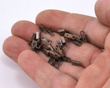 Brass fold over antique copper cord end tips findings leather crimps end tip (3mm) CSS4C-11 1916