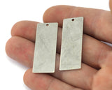 Rectangle shape stamping blank 15x40x0.8mm (20 gauge) antique silver plated brass one hole 1207-80
