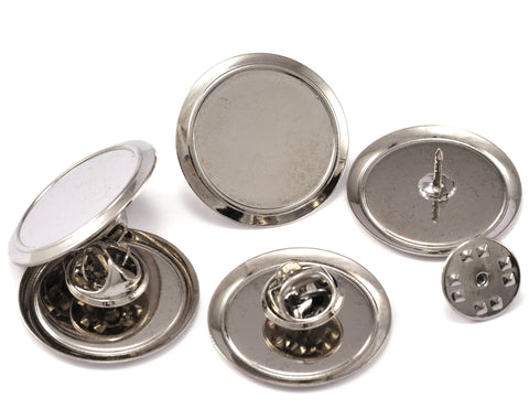 Lapel Pins Tie tack blank pin with clutch back lapel scatter pin base brooch clip Nickel plated brass Pad size : 20mm  2313