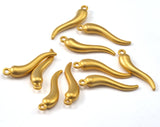 Pepper shape 27mm Gold Plated Alloy finding curved spike pendulum drops charm pendant O19
