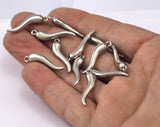 Pepper shape 27mm Nickel plated Alloy finding curved spike pendulum drops charm pendant O19