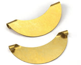 folded crescent brass 44x20mm pendant charms Raw brass 2255-200