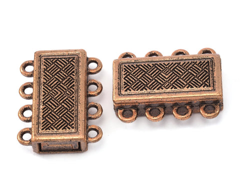 Brazil bracelet clasp 4 strands 22x17mm copper tone alloy magnetic clasp MCL 1080