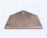 Semi octagonal 32x16mm Thickness 0.8mm 3 hole copper plated brass stamping blanks 1983-250