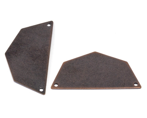 Semi octagonal 40x20mm 0.8mm Thickness 2 hole Copper plated stamping blanks 1984-400