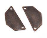 Semi octagonal 25x12.5mm 0.8mm Thickness 2 hole Copper plated brass stamping blanks 1982-150