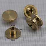 Screw rivets, chicago screw / concho screw, 9x4.2mm raw brass studs, 1/8" bolt CSC3 039