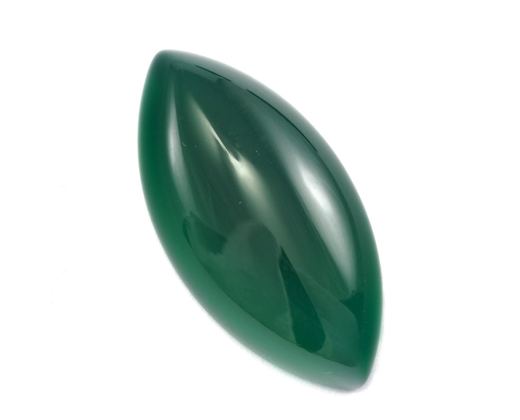 Green Agate marquise shape cabochon 5x10mm 082 - no hole