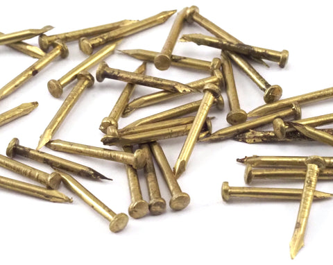 Escutcheon Pins 1.5x15mm 1/16x19/32 inch Nails Raw Brass tacks brads String art 2334-22.5