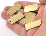 Rectangle with loop 33x14mm 3 hole pendant charms Raw brass 2275-300