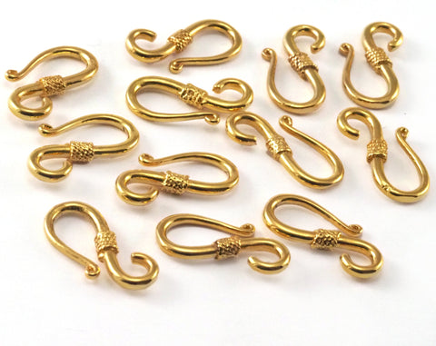 Gold plated brass S Hook Clasp 22mm 7/8" 2345