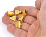 Triangle Crimp findings with loop  12.5x15mm Gold,Silver, Rose tone brass , Ribbon Crimp cap, 4175