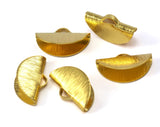 Semi circle half moon Crimp findings with loop  15x8.5mm Gold tone brass , Ribbon Crimp cap, 2284