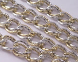 1 mt 3,3 feet Aluminum Silver and Gold chain 20mm Gold anodized  LAV2-7