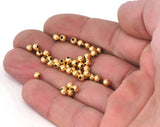 Gold plated  brass spacer bead 4mm (hole 15 gauge 1.5mm)  , findings bab1.5 1287