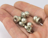 11x11mm Head Button Stud Screwback spot 4mm Screw Chicago with Nickel plated brass bolt 1249 CSC