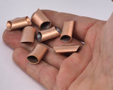 Raw Copper cross cut marquise shape tube 6x12x22.5mm (5x10mm hole) finding charm pendant 2307