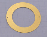 Round Connector 60mm (0.5mm thickness) raw brass 2 Hole SCS 2383-600