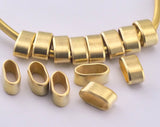 Spacer leather, ribbon ,cord ,slider ,  hole11x4.6mm Outer dimensions:12.5x.6.5x6mm  Raw brass tube beads, babs 2385