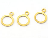 Circle with one loop  11x8mm Gold plated brass charms findings 93-12 tmlp