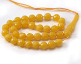 33pcs Faceted plastic beads 10mm mustard yellow color LAV1