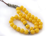 33pcs Round plastic beads 8mm Mustard yellow color LAV1