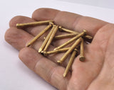 Escutcheon Pins 3x32mm 1/8" x1 17/64" inches Nails Raw Brass tacks brads String art 2328-200