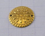 20mm raw brass textured circle, raw brass cambered connector 2 hole raw brass charms, raw brass findings 390RC