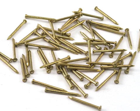 Escutcheon Pins 1x15mm Nails Raw Brass tacks brads String art 2334-10