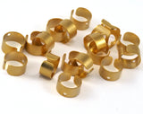 Matte Gold plated brass Ear Cuffs with One Hole 9mm 3/8 inch 992