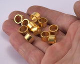 MATTE Gold Plated Brass Spacer 10x6mm  (hole 8mm)  Bead , Findings bab8 1619-150