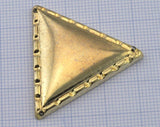 2 pcs Vintage gold plated Brass Triangle (3 hole) connector 37mm 1 1/2" finding  probably made in Germany O31