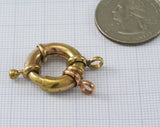 Spring Ring Clasp 2 loop Lifebuoy Pendant Circle Raw brass (ring length 17mm) 2353