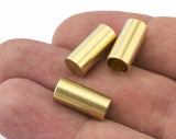 Cord End Caps Raw brass 7x15mm (6mm inside diameter) Leather Cord Terminator cord  tip ends, ribbon end, ENC6 2404