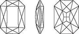 Rectangle octagon large fancy stone Swarovski® 4627 jet metalic silver unfoiled 27X18.5MM