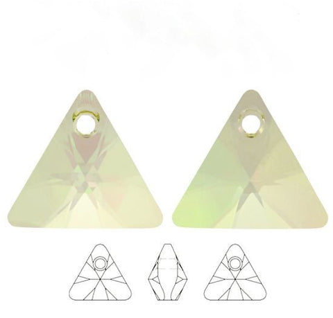 xilion triangle shaped fancy stone 6628 Swarovski® luminous green (lumg) 8mm unfoiled