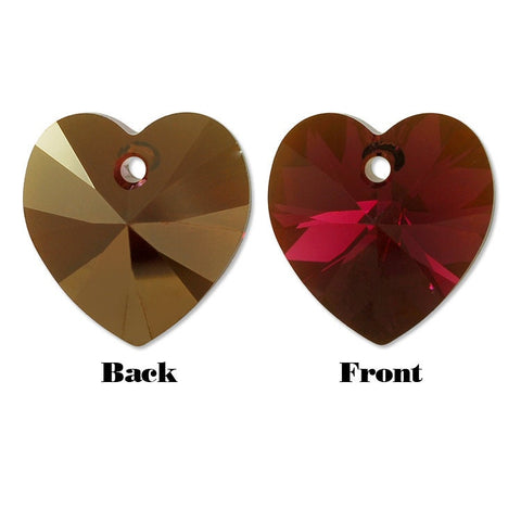 Xilion Heart Pendant 6228 Swarovski® Fuchsia Bronze Shade (502)(BRSH) 14.4x14mm