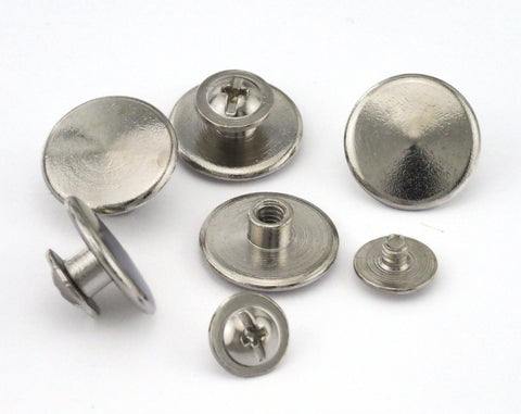 Nickel Plated brass studs, screw rivets, 15x6.5mm  1/8" bolt CSC4 1856