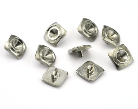 Square button Nickel Plated Brass 10x5mm  (5mm inside setting diameter ) O36-01