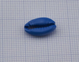Cowrie shell, Sea shell Blue Painted alloy pendant spacer (15x10mm) 2410